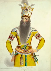 Portret Fatteha Ali Shaha, rytowany przez Williama Thomasa Fry